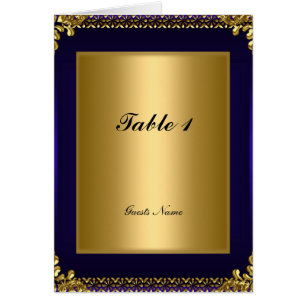 Cartão de Menu de Colocação de Mesa em Dourado e A