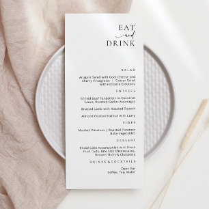 Cartão de Menu de Comida e Bebida Elegante Moderno