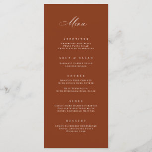 Cartão de Menu de Festa Clássica de Recepção de ca