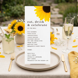 cartão de menu de festa de aniversário de 18 anos