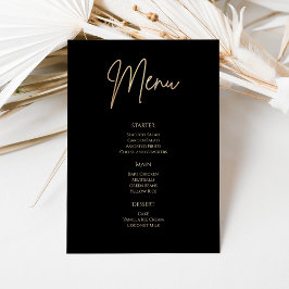 Cartão de Menu de Festa de Aniversário Preto e Dou