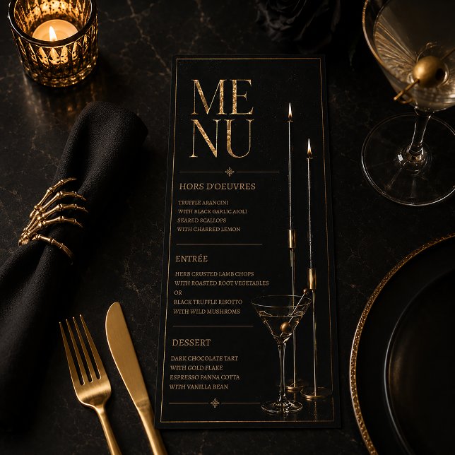 Cartão de Menu de Festa de Cocktail de Halloween E (Criador carregado)