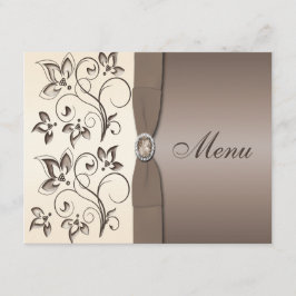 CARTÃO DE MENU DE FITA LISTRADA IMPRESSA Mocha, Fl