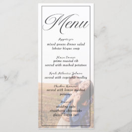 Cartão de Menu de Foto Minimalista Simples