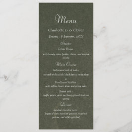 Cartão de Menu de Jantar de Casamento Moderno e El
