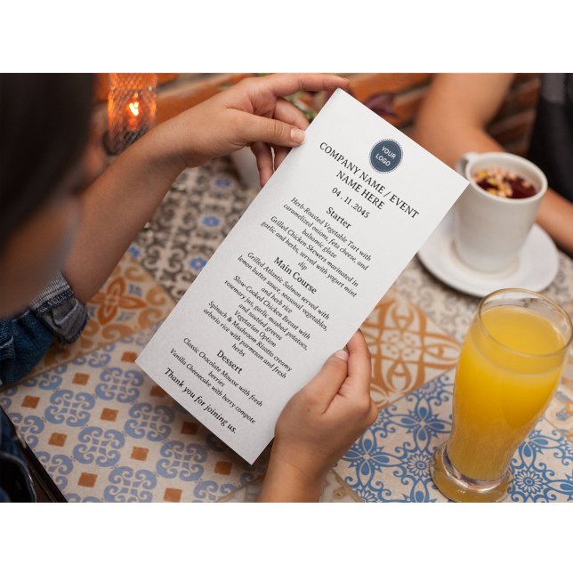 Cartão de Menu de Jantares ou Eventos Corporativos (Criador carregado)