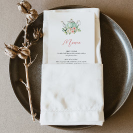 Cartão de Menu de Janto ARIA Tea Party