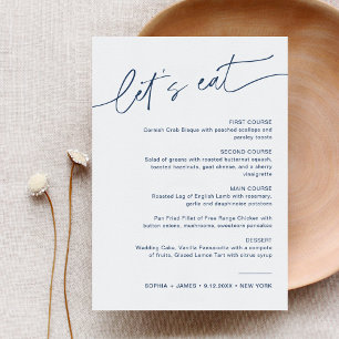Cartão de Menu de Janto de Casamento Minimalista N