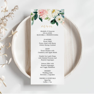 Cartão de Menu de Janto Floral Elegante Elegante D