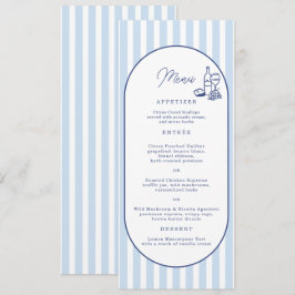 Cartão de Menu de Noite de Casamento Longo Listra
