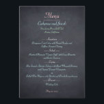 Cartão de Menu de Olhar de Quadro<br><div class="desc">Adicione uma aparência rústica ao seu evento com esta coleção Chalkboard Look. Disponível em diferentes tipografias.</div>