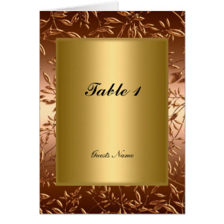 Cartão de Menu de Posicionamento da Mesa de Ouro