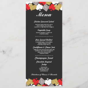 Cartão de Menu de Recepção de Casamento Las Vegas 