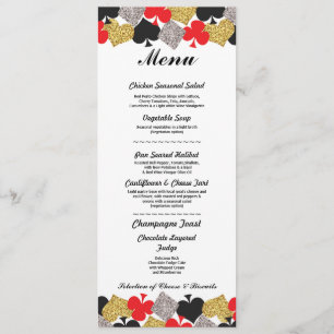 Cartão de Menu de Recepção de Casamento Las Vegas 