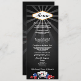 Cartão de Menu de Recepção de Casamento Las Vegas 