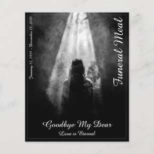 Cartão de Menu de Refeição Funeral Para a luz