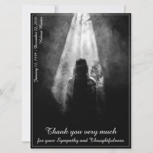 Cartão de Menu de Refeição Funeral Para a luz