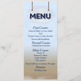 Cartão de Menu de Sinal de Madeira Branco de Casam