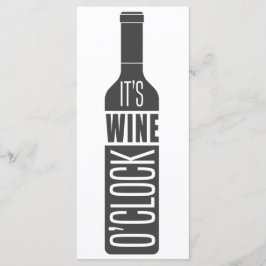 Cartão de Menu de Vinho de Texto Personalizado