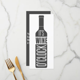 Cartão de Menu de Vinho de Texto Personalizado
