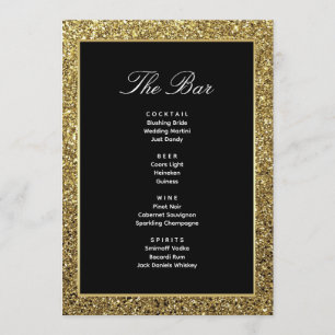 Cartão de Menu do Bar de Bebidas de Casamento Pret