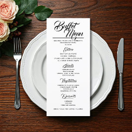 Cartão de Menu do Buffet de Casamento de festa de 