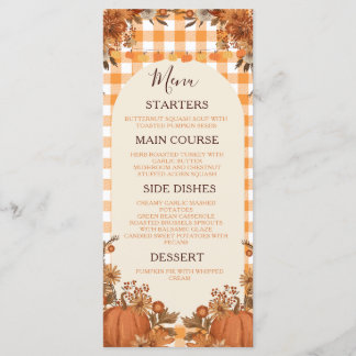 Cartão de Menu do Jantar de Friendsgiving Outono A