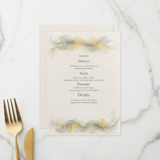 Cartão de Menu do Jardim de Sálvia Amarelo Manteig