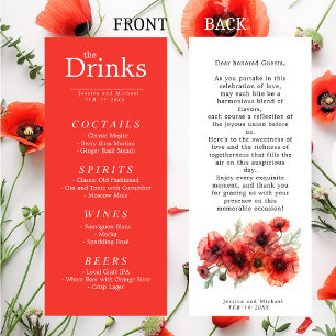 Cartão de menu DRINK Scarlet Petal Serenade