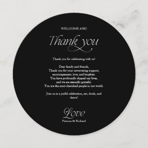 Cartão de Menu e Agradecimento de Casamento Círcul