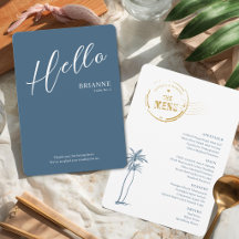 Cartão de Menu e Lugar de Casamento Moderno