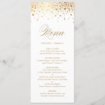 Cartão de Menu Elegante Faux Gold Foil Confetti<br><div class="desc">Esta é uma parte de uma suíte de casamento. itens correspondentes estão disponíveis.</div>