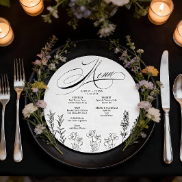 Cartão de Menu Escuro Elegante