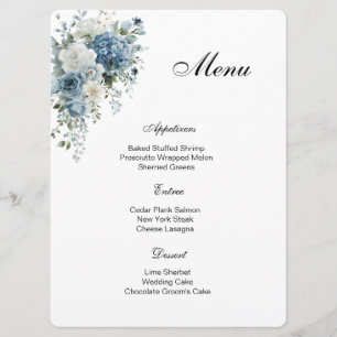 Cartão de Menu Floral