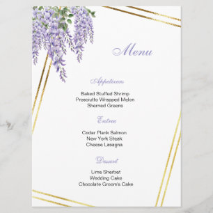 Cartão de Menu Floral