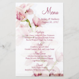 Cartão de Menu Floral de Casamento Floral da Cymbi