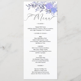 Cartão de Menu Floral de Casamento Floral Vintage 