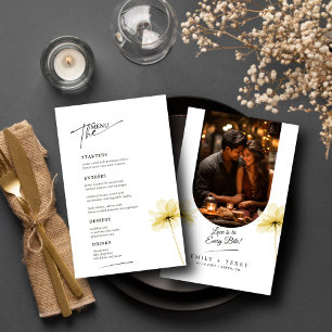 Cartão de Menu Foto Floral de Casamento Floral da