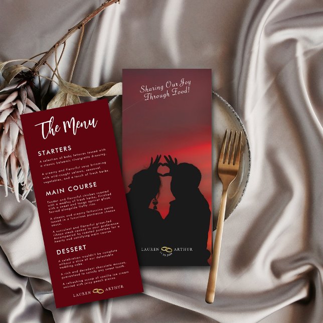 Cartão de Menu Foto Mínimo Moderno Ultra Chic (Criador carregado)