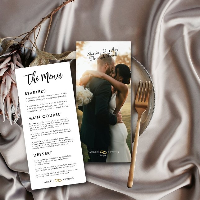 Cartão de Menu Foto Mínimo Moderno Ultra Chic (Criador carregado)