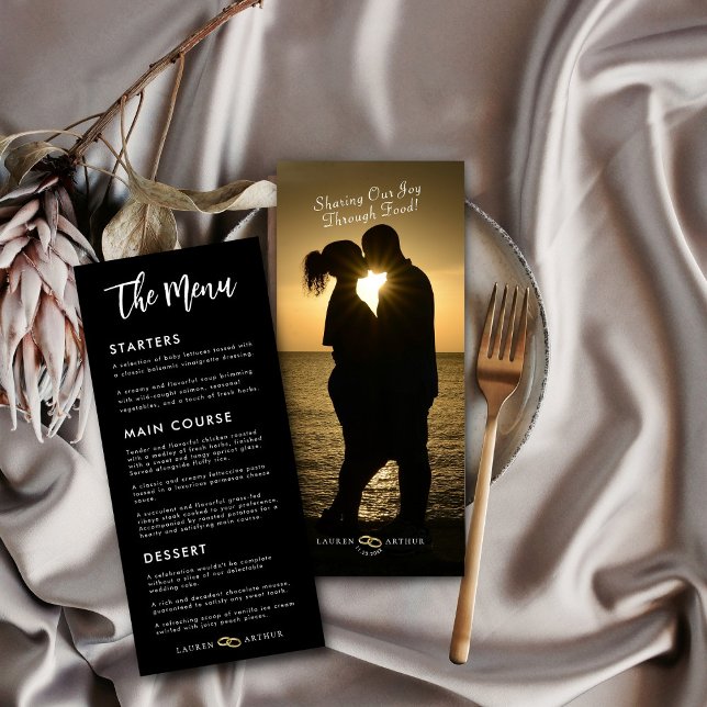 Cartão de Menu Foto Mínimo Moderno Ultra Chic (Criador carregado)