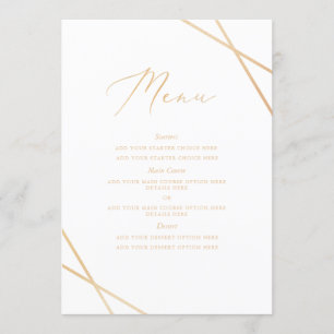 Cartão de Menu Geométrico Dourado