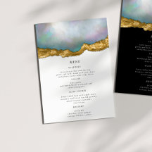 Cartão de Menu Janto de Casamento de Geodo Agate d