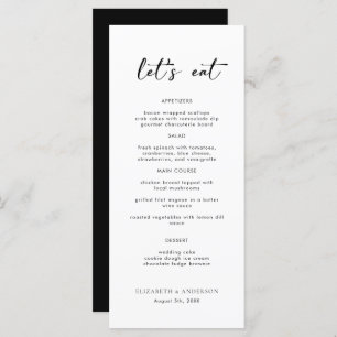 Cartão de Menu Janto de Casamento de Script Elegan