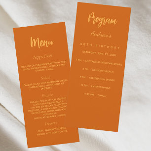 Cartão de menu janto do programa de aniversário la