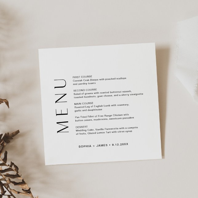 Cartão de Menu Janto Quadrado HARLOW (Criador carregado)