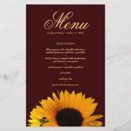 Cartão de Menu Janto Rustic Sunflower