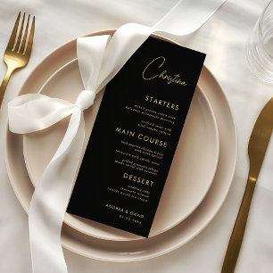 Cartão de Menu Lugar Ouro Preto com Nome do Convid