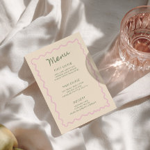 Cartão de Menu Manuscrito Caprichoso Sage Rosa