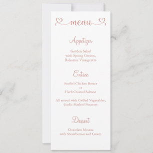 Cartão de Menu, Menu Casamento, Cartão de Menu Jan